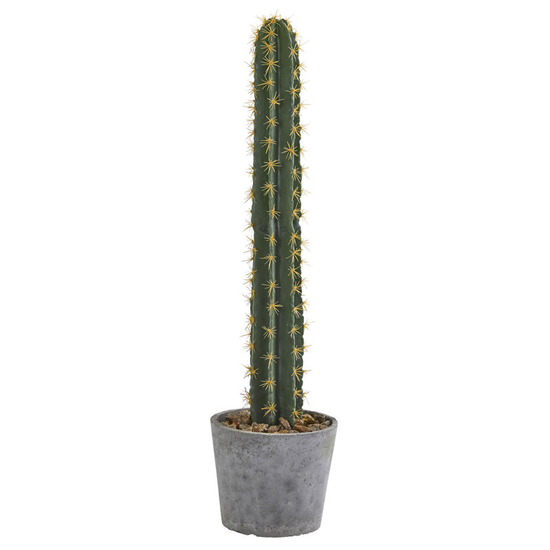 41'' Faux Cactus Plant in Stone Planter