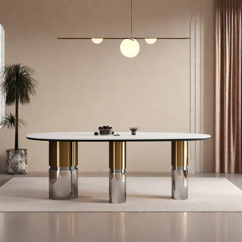 Light luxury modern high-end dining table, 29.5"H x78.7"L x 39.4"W