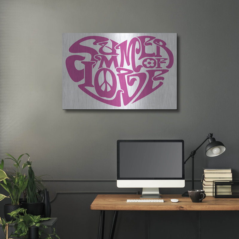 «Summer Of Love Heart» par Ron Magnes, art mural en métal, H 24 po x l 36 po