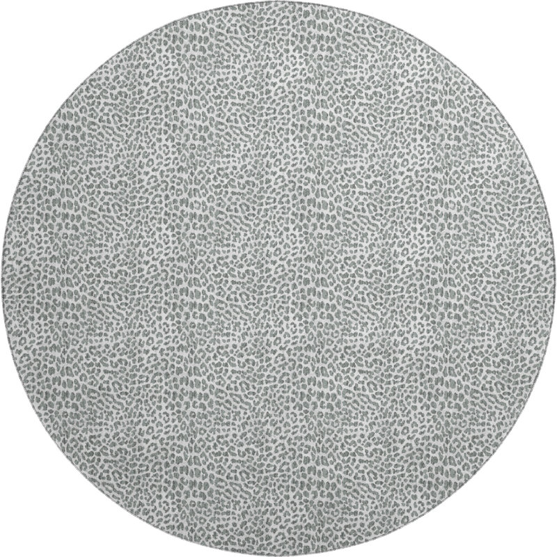 Premium Machine Washable Kishonna AMF43 Gray Rug, Round 8'
