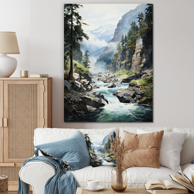 «USA Chassing Waterfalls II», reproduction d'art sur toile, Toile tendue, H 44 po x l 34 po x P 1,5 po