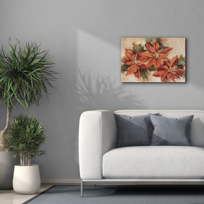 'Poinsettia Trio'  by Cheri Blum Canvas Wall Art