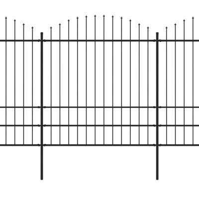 Albertin 199.9996cm H x 1070cm W Black Metal Fence Panels