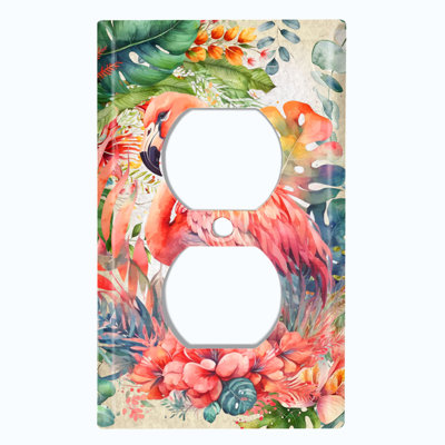 Copper Rust Patina Teal Print 1 - Gang Duplex Outlet Standard Wall Plate