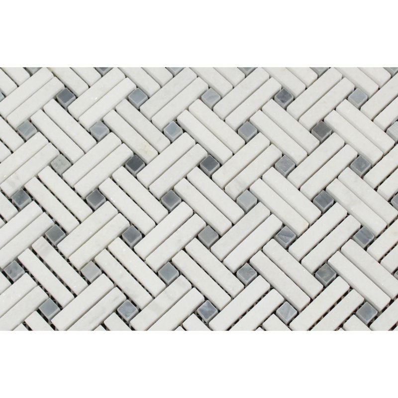 Marble Basketweave Mosaic Wall & Floor Tile