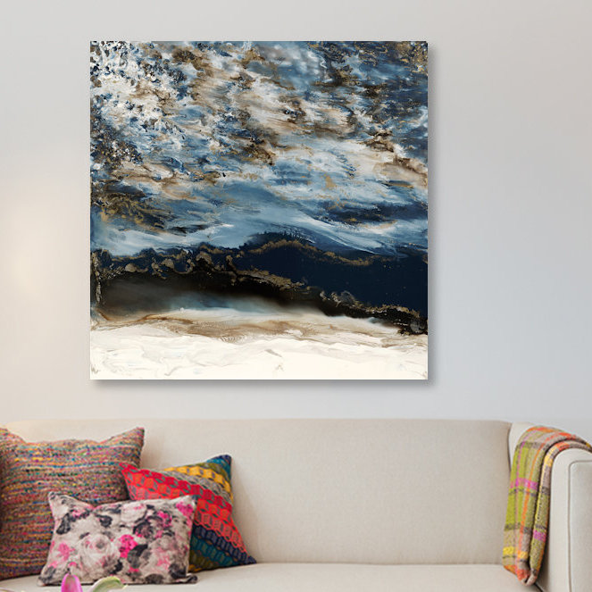 « minuit wave », impression sur toile, H 12 po x l 12 po x p 0,75 po, Toile tendue