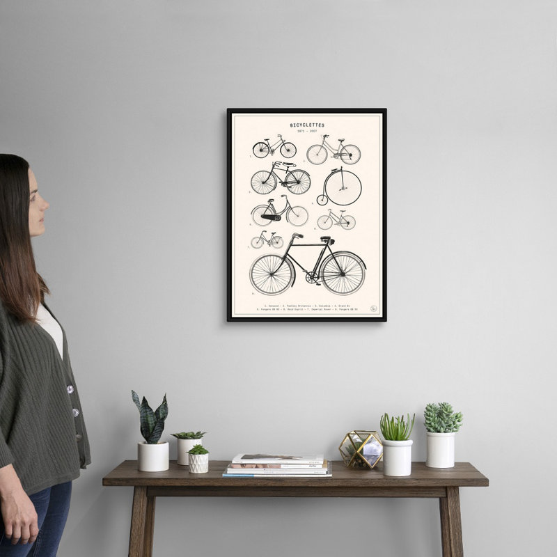 «Bicyclettes» par Florent Bodart - impression sur toile, Cadre flottant noir, H 26 po x l 20 po x P 1,75 po