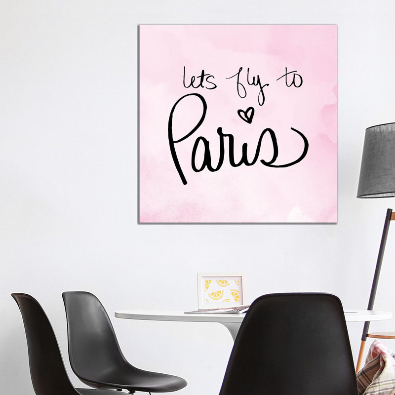 Lets Fly To Paris by Sd Graphics Studio - Print on Canvas, 45.72 cm H x 45.72 cm W x 3.175 cm D, Wrapped Canvas