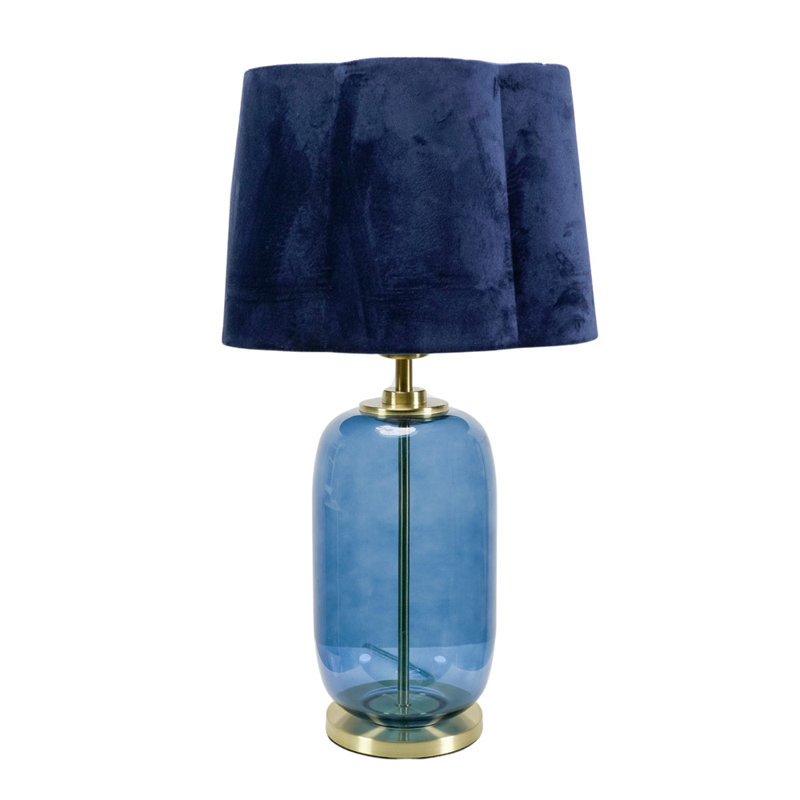 Sebrina Glass Table Lamp, Blue, No