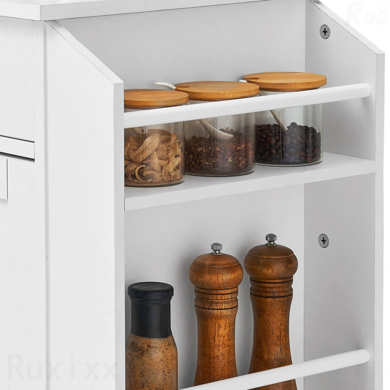 Armoire de rangement sur roulettes avec station de charge pour îlot de cuisine
