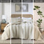 Courtepointe très grande / très grande gaze naturelle - 3 pièces avec rembourrage doux et taies décoratives, matelassage en forme de canal, style froissé, étiquette de peau avec motif, facile à nettoyer-120252386-120252389