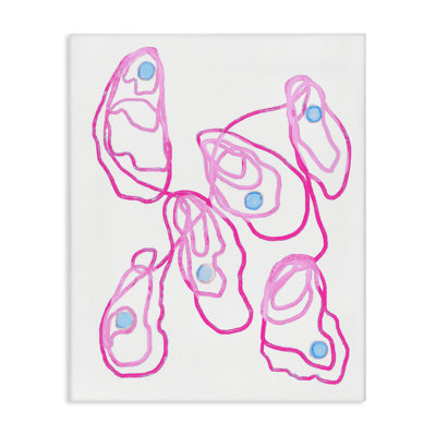 Minimalist Pink Oysters Canvas, design by Lil' Rue