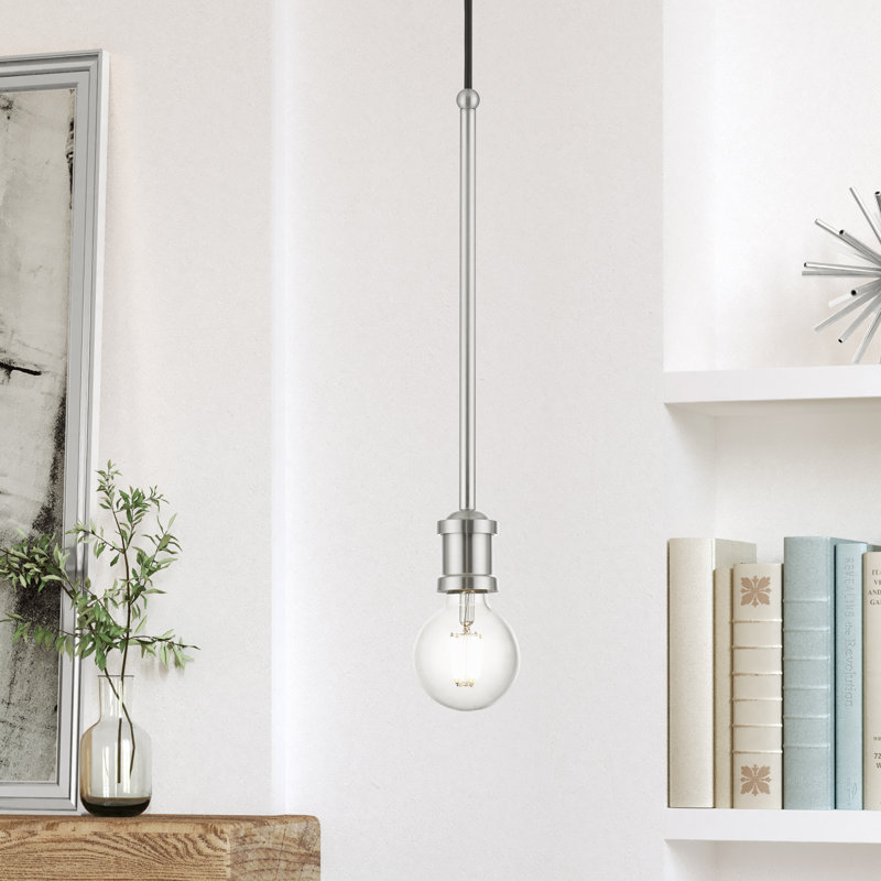 Luminaire suspendu sphérique 1 lumière Grogan, Nickel brossé