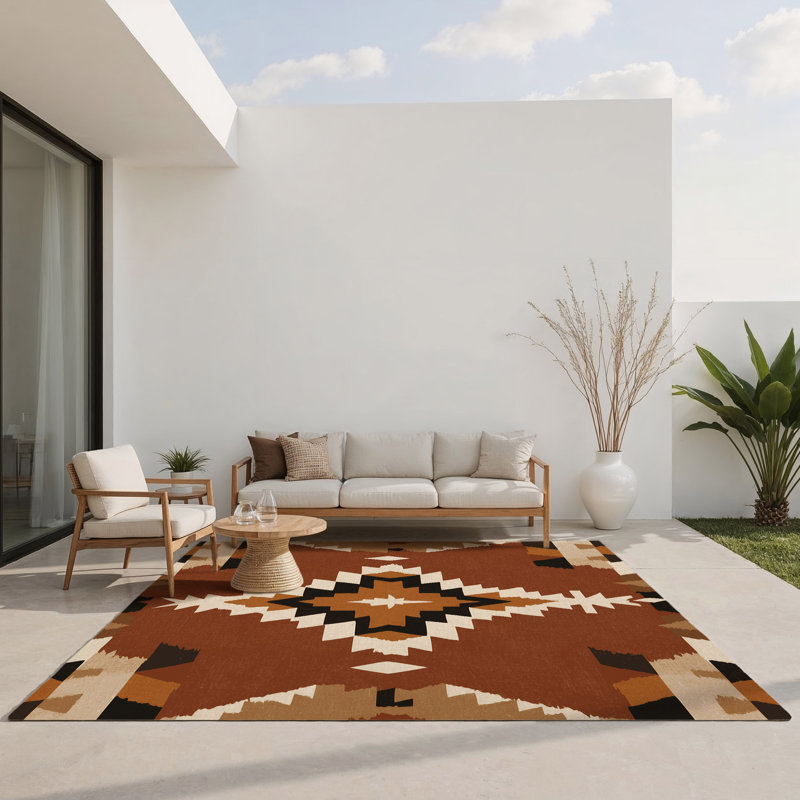 Clay Horizons Indoor And Outdoor Area Rug, Rectangle 4' x 6'