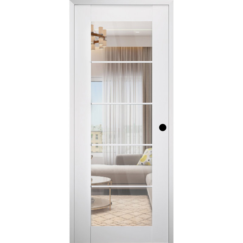 Intérieur en bois manufacturé en verre blanc poli Smart Pro 5 Lite Smart Core, 23,875 po x 79,37 po, Left