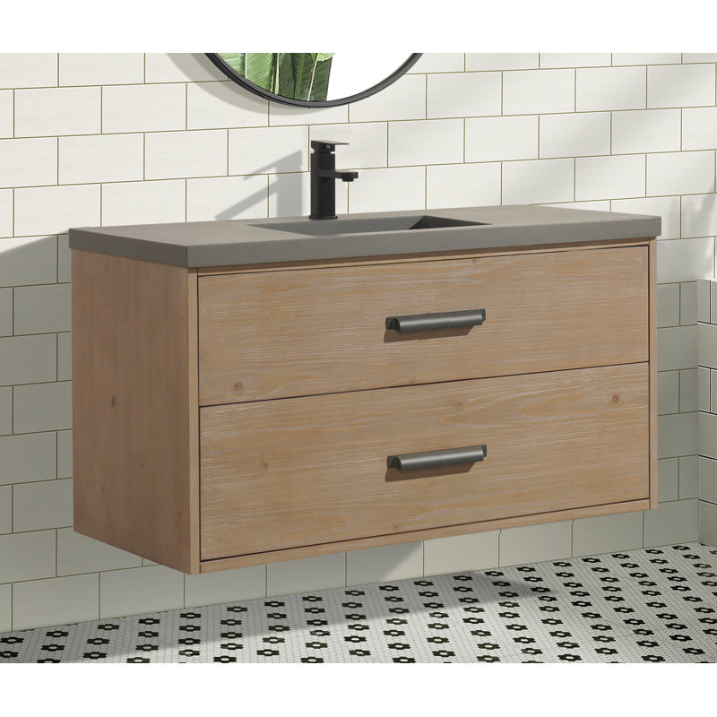 Meuble-lavabo mural simple 42 po avec plateau en béton Kane