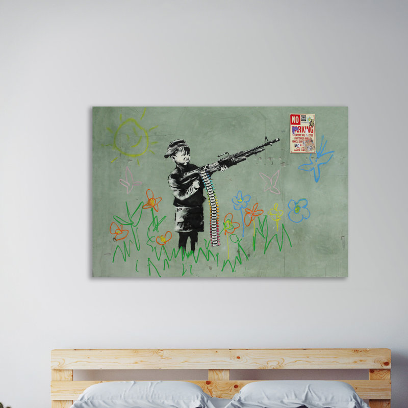 Child Soldier by Banksy Banksy - Wrapped Canvas Print, 71cm H x 107cm W x 4cm D