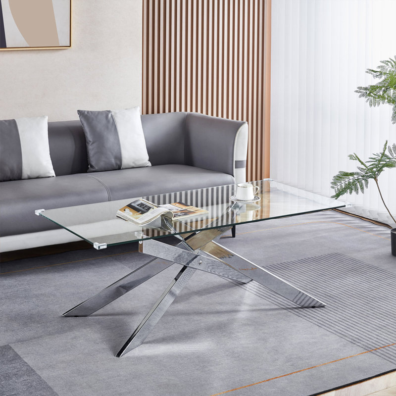 Table basse Burdell Ct036, Argent argent