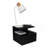 Adele Floating Nightstand , End Table, Side Table Drawer, Open Top Shelves -Black-270982229