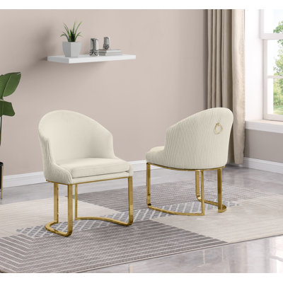 Chaises d'appoint plissées avec fourrure de peluche et anneau