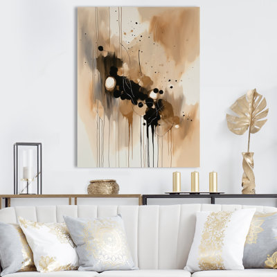 «Brown Mindful Abstraction IV», reproduction d'art sur toile abstraite