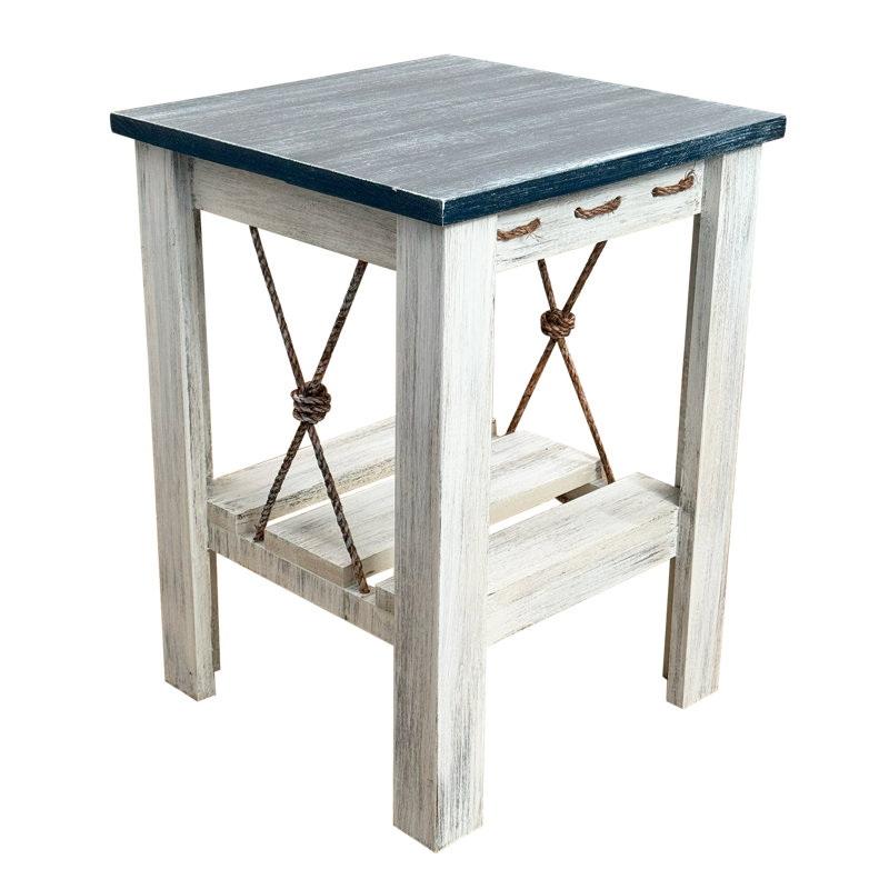 Ensemble de tables Stain 1- 1 table de canapé en bois, 1 table basse en bois, 2 17 tables de bout carrées en bois, Marine