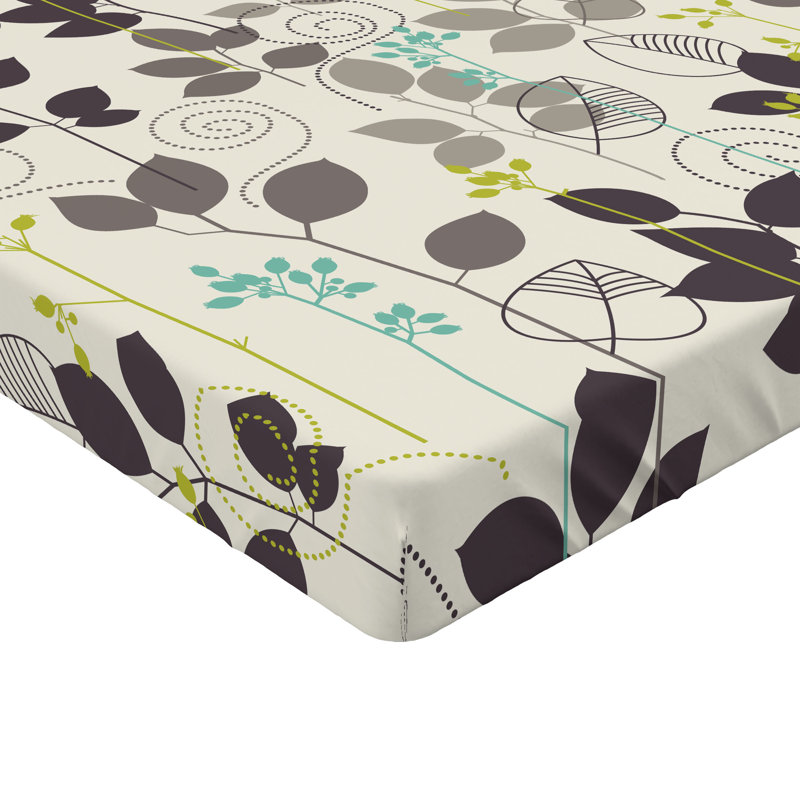 Drap-housse orange Ambesonne, Drap-housse pour lit simple TG, Taupe foncé / floral noix de coco