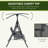 2 Outdoor Swing Chair, Canopy With Adjustable Shade, Pivot Storage Console, Cup Holder, Steel, Grey, 528 Lbs Supported