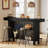 Modern 2-Tier Bar Table Footrest Home Bar Unit Corner Mini Coffee Bar Cabinet Kitchen Pub-1846060485