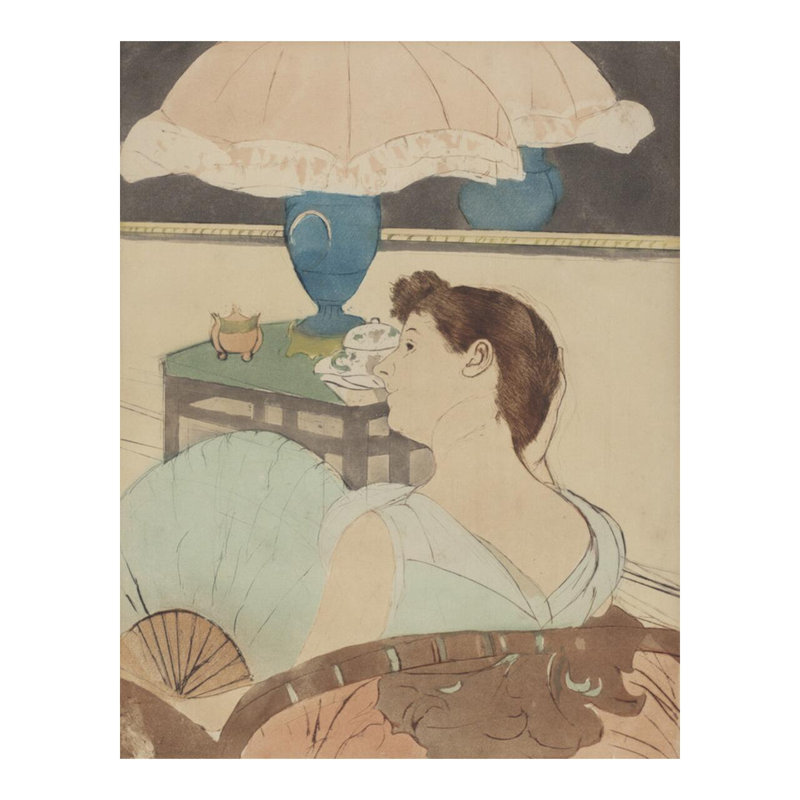 «The Lamp» par Mary Cassatt - Impression giclée, H 20 po x l 16 po