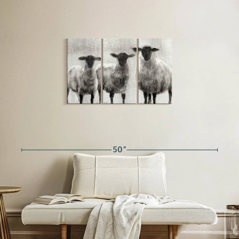 Brampt Rustic Sheep I, 20" H x 33" W