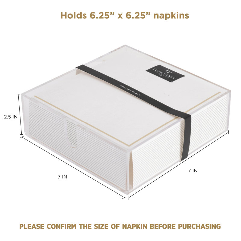 Porte-serviette en acrylique, H 2,44 po x l 7,09 po x P 7,09 po