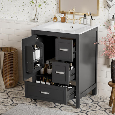 Meuble-lavabo 24 po avec lavabo en céramique