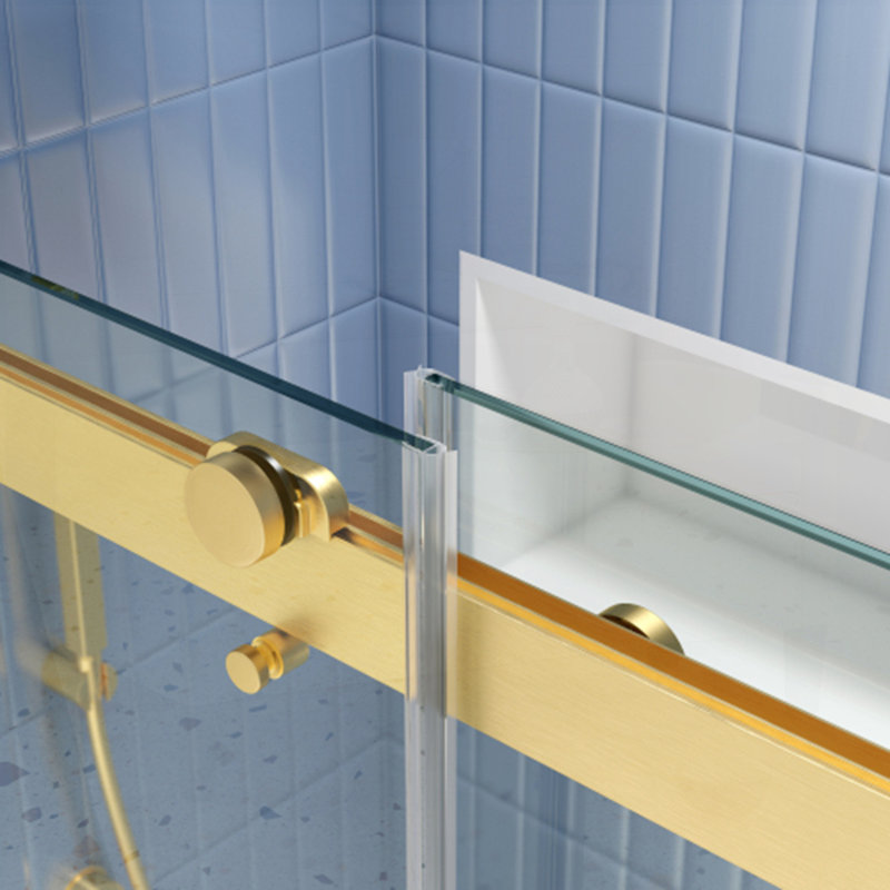 Bypass shower door, sliding door, Brushed Gold