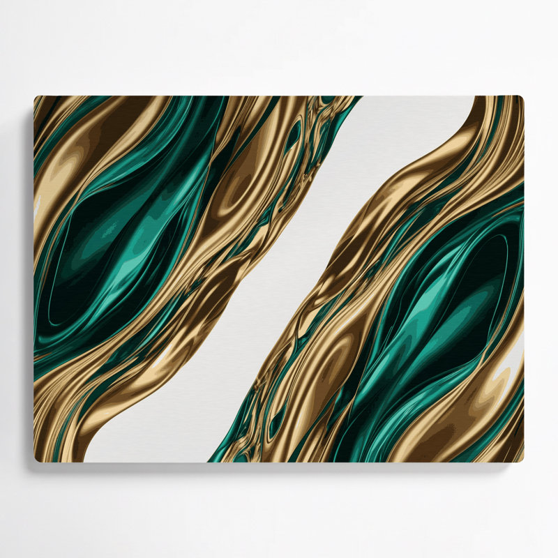 Gradient Abstract 61, art mural en métal vert, H 24 po x l 36 po