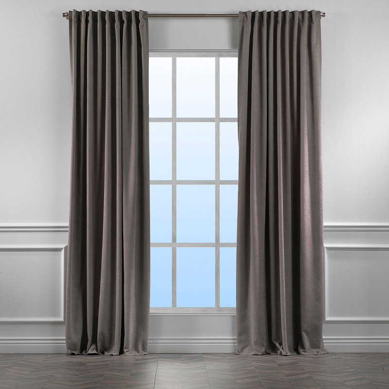 Room Darkening Single Curtain Panel, 260cm Width x 225cm Drop, Light Grey