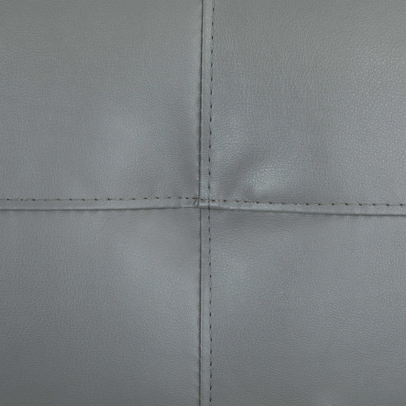 Faux Leather Ottoman, Gray Faux Leather
