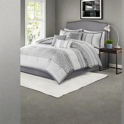 Ensemble de literie de luxe 7 pièces, jacquard en polyester très grand, maison moderne