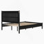 Grand lit en bois massif avec support robuste de 500 lb, sans sommier tapissier et tête de lit tapissier noire avec poignées en métal-1035624125-1035624122