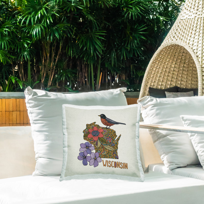 Housse et insert de coussin décoratif carré en polyester pour l'intérieur et l'extérieur