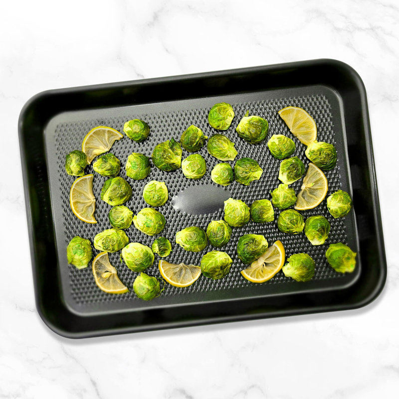 Baking Sheet Pan Set,Cookie Sheets For Oven, Diamond Texture Premium Air Flow,(Set Of 3), Black