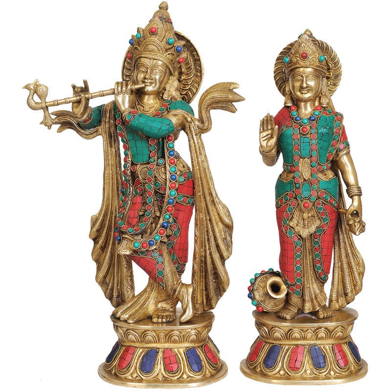 Ensemble de 2 figurines Mujer Krishna et Radha