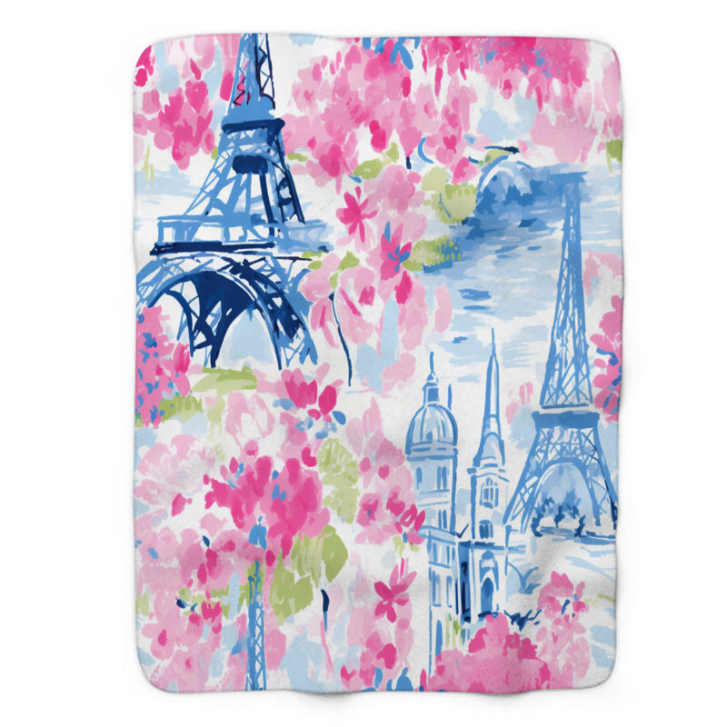 Motif de balise maritime - 1 pièce Sherpa Premium, L 50 po x L 60 po, Art chic parisien