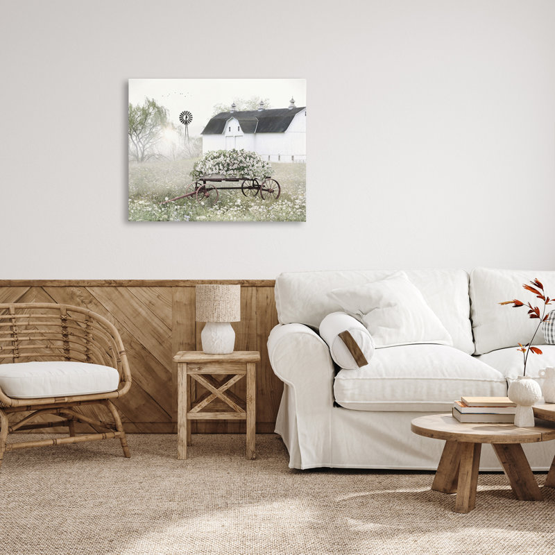 «Endearing Vintage Flower Wagon», impression sur toile, H 30 po x l 40 po