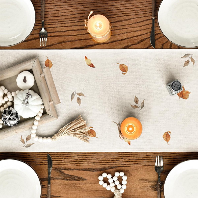 Chemin de table citrouille Eucalyptus 210 GSM