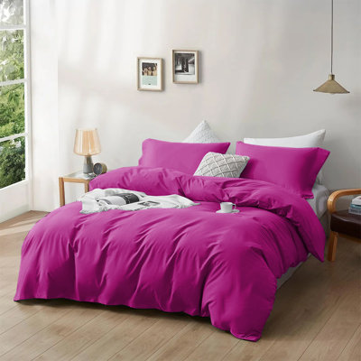  Ensemble de housse de couette réversible en microfibre ultra-douce 200 TC avec taies d'oreiller