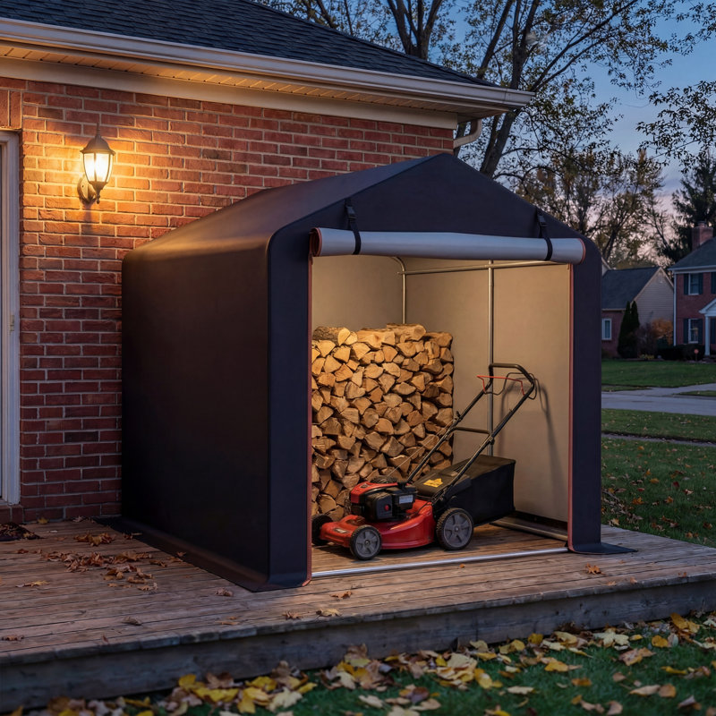 3 ft. 1 in. W x 5 ft. 10 in. D Portable Storage Shed, Black, 65" H x 86" W x 62" D