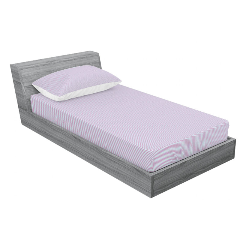 Microfiber Striped Sheet Set, Queen Sheet Set with Fitted Sheet, Lavender/Blue Stripe