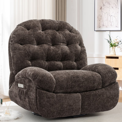 KORSER Recliner Chair, Electric Recliners , Soft Fabric Upholstered Recliner Chair With Side Pockets