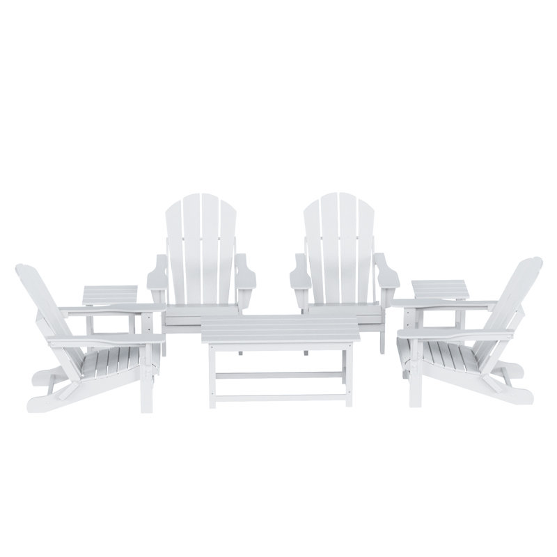 Ensemble de conversation de table de bout et de table basse 7 pièces Aderson, Blanc